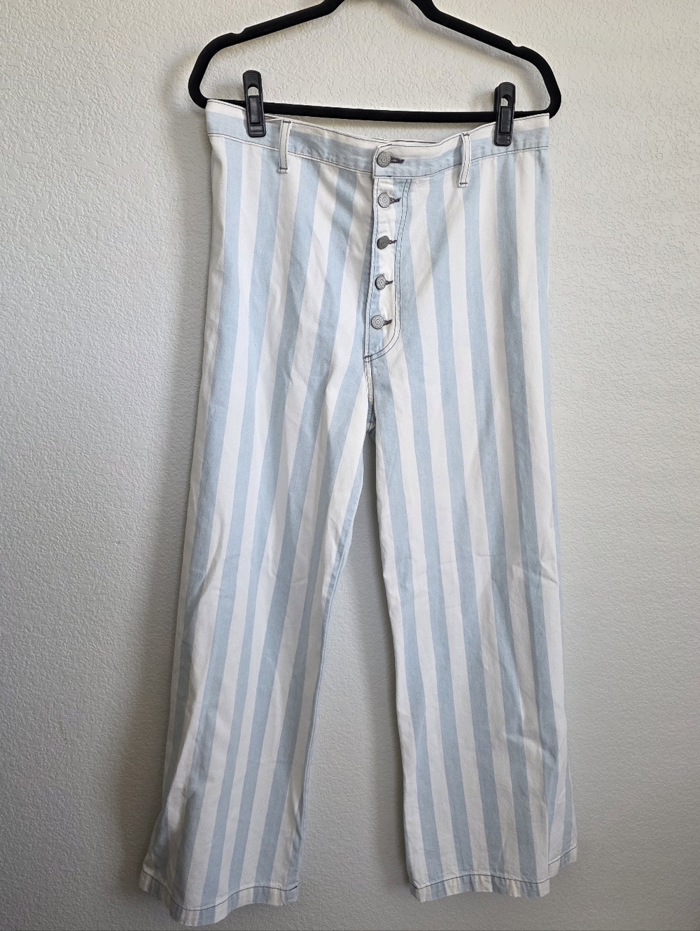 Boyish By Her Charley Wide Leg High Rise Striped Jeans Casablanca Sz 31 - Picture 4 of 6